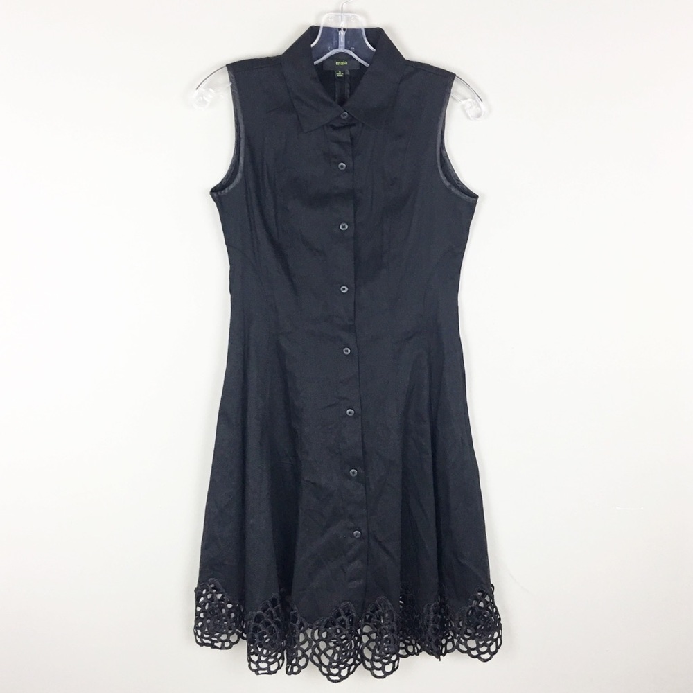 Maia | Black Button Down Dress - E82